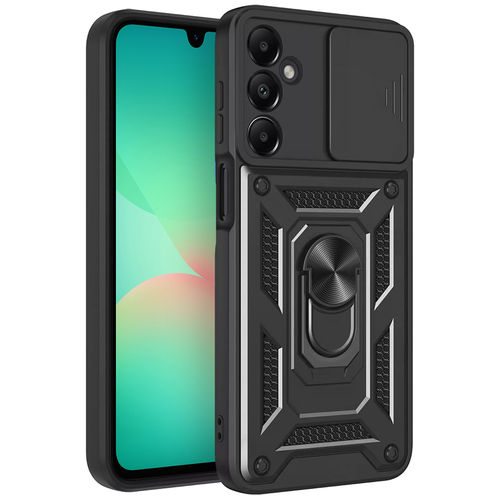 Heavy Duty Shockproof Case / Slide Camera Cover for Samsung Galaxy A26 - Black