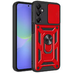 Heavy Duty Shockproof Case / Slide Camera Cover for Samsung Galaxy A36 - Red