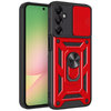 Heavy Duty Shockproof Case / Slide Camera Cover for Samsung Galaxy A56 - Red