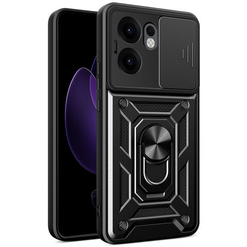 Heavy Duty Shockproof Case / Slide Camera Cover for Oppo Reno13 F - Black