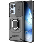 Heavy Duty Shockproof Case / Slide Camera Cover for Oppo Reno13 - Black