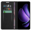 Leather Wallet Case & Card Holder Pouch for Oppo Reno13 F - Black