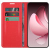 Leather Wallet Case & Card Holder Pouch for Oppo Reno13 Pro - Red