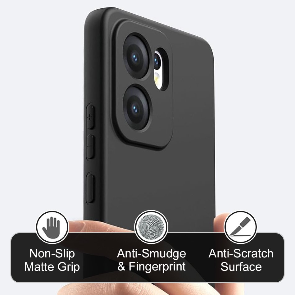Flexi Stealth Liquid Silicone Case for Oppo Reno13 F - Black (Matte)