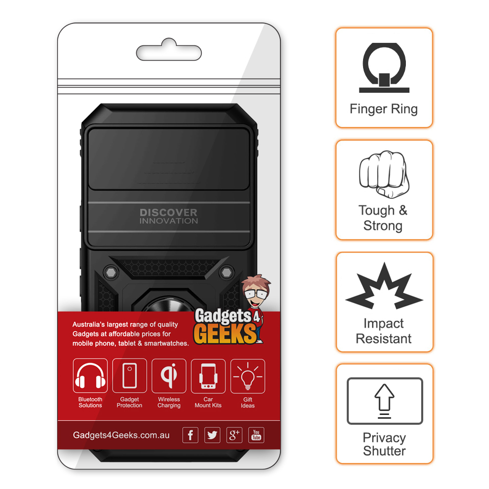 Heavy Duty Shockproof Case / Slide Camera Cover for Google Pixel 9a - Black