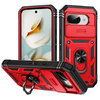 Heavy Duty Shockproof Case / Slide Camera Cover for Google Pixel 9a - Red