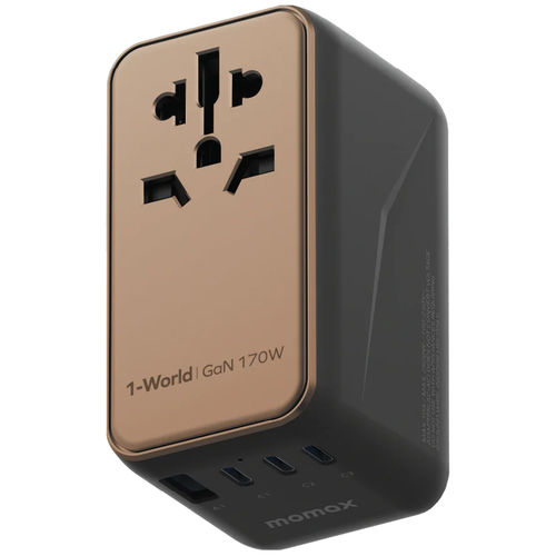 Momax 1-World (170W) GaN PD (4-Port) USB Type-C Charger / AC Plug / Travel Adapter