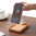 Wooden Foldable Desktop Stand / Adjustable Holder for Phone / Tablet - Beech