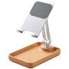 Wooden Foldable Desktop Stand / Adjustable Holder for Phone / Tablet - Beech