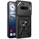 Heavy Duty Shockproof Case / Slide Camera Cover for Nothing Phone (3a) - Black