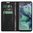 Leather Wallet Case & Card Holder Pouch for Motorola Moto G35 - Black
