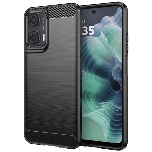 Flexi Slim Carbon Fibre Case for Motorola Moto G35 - Brushed Black