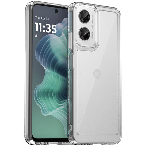 Hybrid Acrylic Tough Shockproof Case for Motorola Moto G35 - Clear (Frame)