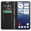 Leather Wallet Case & Card Holder Pouch for Nothing Phone (3a) - Black