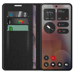Leather Wallet Case & Card Holder Pouch for Nothing Phone (3a) Pro - Black