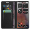Leather Wallet Case & Card Holder Pouch for Nothing Phone (3a) Pro - Black