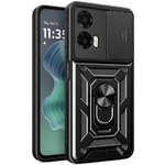 Heavy Duty Shockproof Case / Slide Camera Cover for Motorola Moto G35 - Black