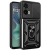 Heavy Duty Shockproof Case / Slide Camera Cover for Motorola Moto G35 - Black
