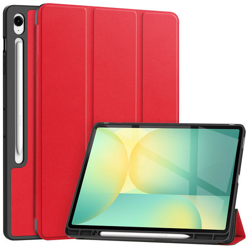 Trifold (Sleep/Wake) Smart Case & Stand for Samsung Galaxy Tab S10 FE+ (Red)