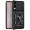 Heavy Duty Shockproof Case / Slide Camera Cover for Samsung Galaxy S25 Edge - Black
