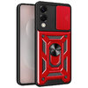 Heavy Duty Shockproof Case / Slide Camera Cover for Samsung Galaxy S25 Edge - Red