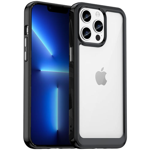 Hybrid Acrylic Tough Shockproof Case for Apple iPhone 13 Pro - Black (Frame)
