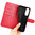 Leather Wallet Case & Card Holder Pouch for Samsung Galaxy S25 Edge - Red