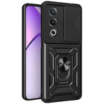 Heavy Duty Shockproof Case / Slide Camera Cover for Oppo A80 5G - Black