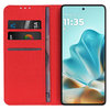 Leather Wallet Case & Card Holder Pouch for Motorola Edge 60 Fusion - Red