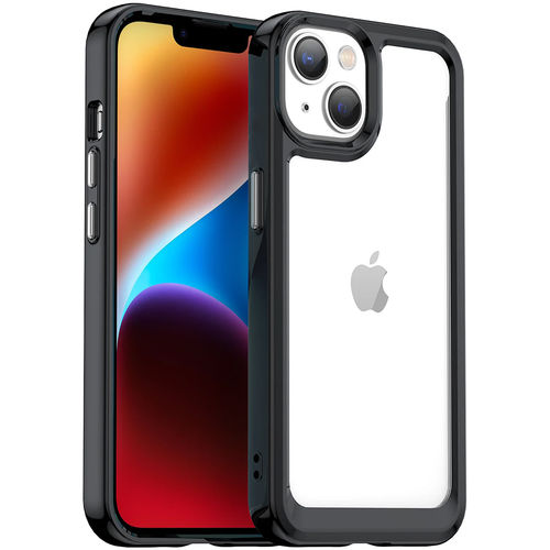 Hybrid Acrylic Tough Shockproof Case for Apple iPhone 14 - Black (Frame)