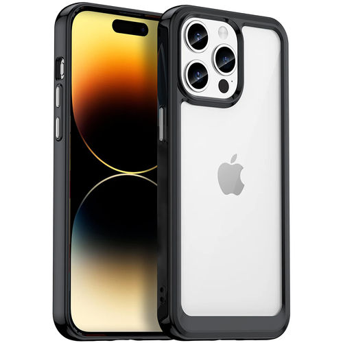 Hybrid Acrylic Tough Shockproof Case for Apple iPhone 14 Pro - Black (Frame)