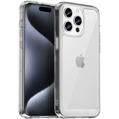 Hybrid Acrylic Tough Shockproof Case for Apple iPhone 15 Pro - Clear (Frame)