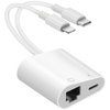 (2-in-1) Lightning / USB Type-C to RJ45 Ethernet Adapter Cable for Phone / Tablet