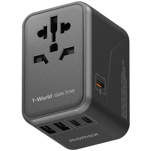 Momax 1-World (70W) GaN PD (5-Port) USB Type-C Charger / AC Plug / Travel Adapter