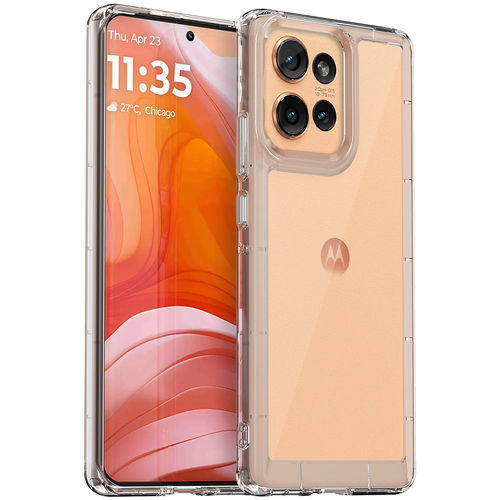 Hybrid Acrylic Tough Shockproof Case for Motorola Edge 50 - Clear (Frame)