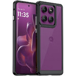 Hybrid Acrylic Tough Shockproof Case for Motorola Edge 60 Pro - Black (Frame)