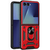 Slim Armour Shockproof Case / Finger Ring Stand for Samsung Galaxy Z Flip7 - Red