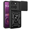 Heavy Duty Shockproof Case / Slide Camera Cover for Motorola Edge 60 Pro - Black
