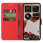 Leather Wallet Case & Card Holder Pouch for Nothing CMF Phone 2 Pro - Red