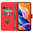 Leather Wallet Case & Card Holder Pouch for TCL 605 4G - Red