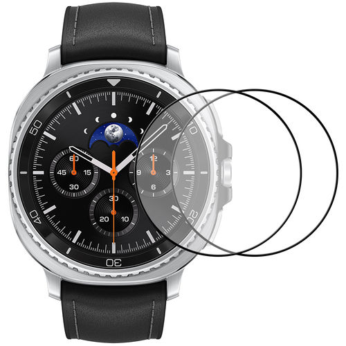 (2-Pack) Clear Film Screen Protector for Samsung Galaxy Watch8 Classic (46mm) - Black