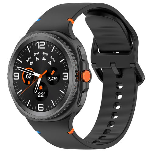 Sport Silicone Band (Buckle Strap) for Samsung Galaxy Watch8 / 8 Classic - Black