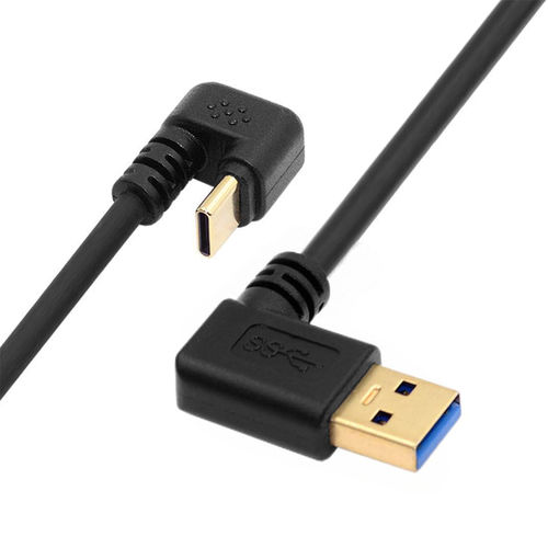 U-Shape (180 Degree) Type-C to (90 Degree) USB 3.0 Cable (30cm) - Black