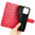 Leather Wallet Case & Card Holder Pouch for Motorola Moto G56 - Red