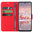 Leather Wallet Case & Card Holder Pouch for TCL 60 SE NxtPaper 5G - Red