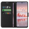 Leather Wallet Case & Card Holder Pouch for TCL 60 SE NxtPaper 5G - Black