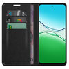 Leather Wallet Case & Card Holder Pouch for Oppo A5x 4G - Black