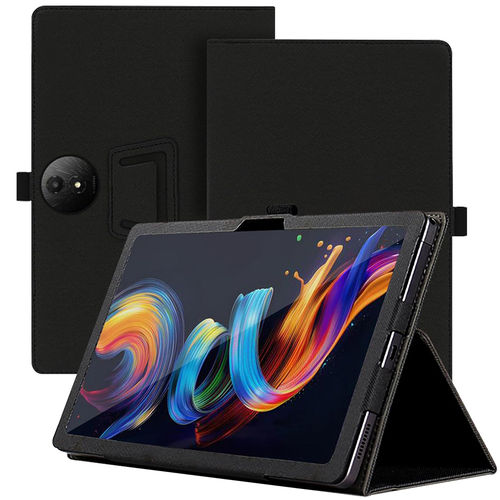 Smart Folio Leather Case & Stand for TCL Nxtpaper 11 Plus - Black