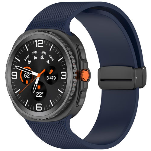 Magnetic Clasp Sport Silicone Band for Samsung Galaxy Watch8 / 8 Classic - Blue