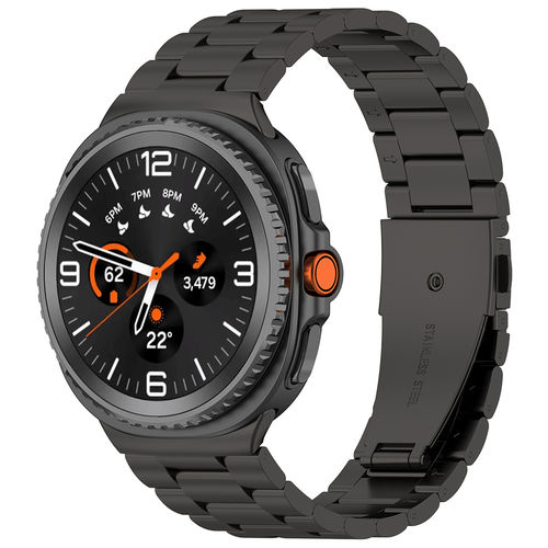 Stainless Steel Link Wrist Band for Samsung Galaxy Watch8 / 8 Classic - Black